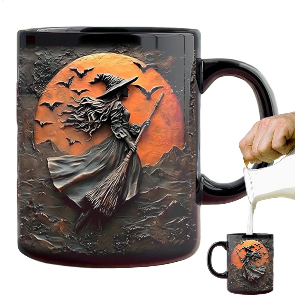 Caneca de Chá Bruxa 325ml Canecas de Halloween Cerâmica Caneca de Café da Manhã Para Rotina Matinal Festa de Aniversário Lazer de Fim de Semana Momentos Relaxantes