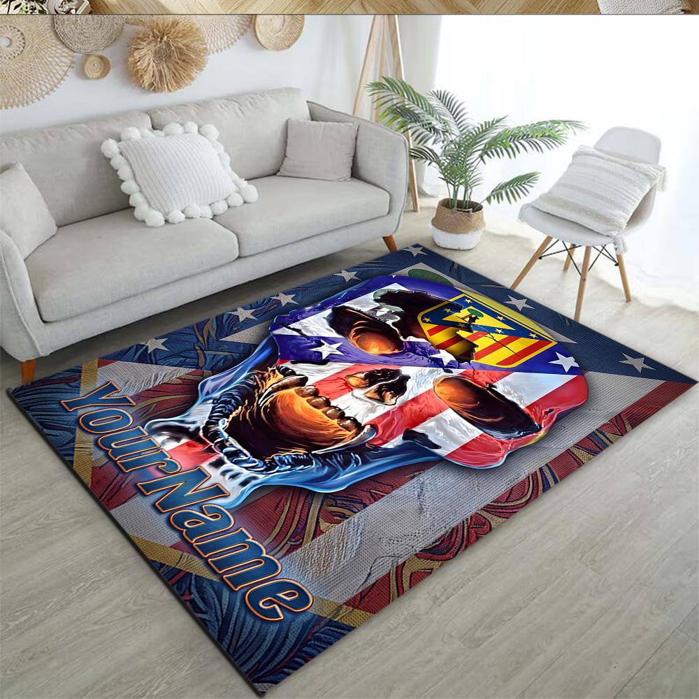 Atletico Madrid Customizable Name Carpet Design for Playrooms Dining Room Kitchen Study room Antislip Carpet Anime Office Decor Spiritual Gift