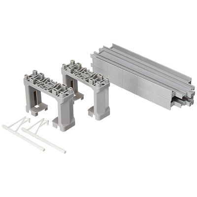 TAKARA TOMY Plarail Elevated Straight Track (2 Pieces - with 2 Gray Block Bridge Piers) R-26