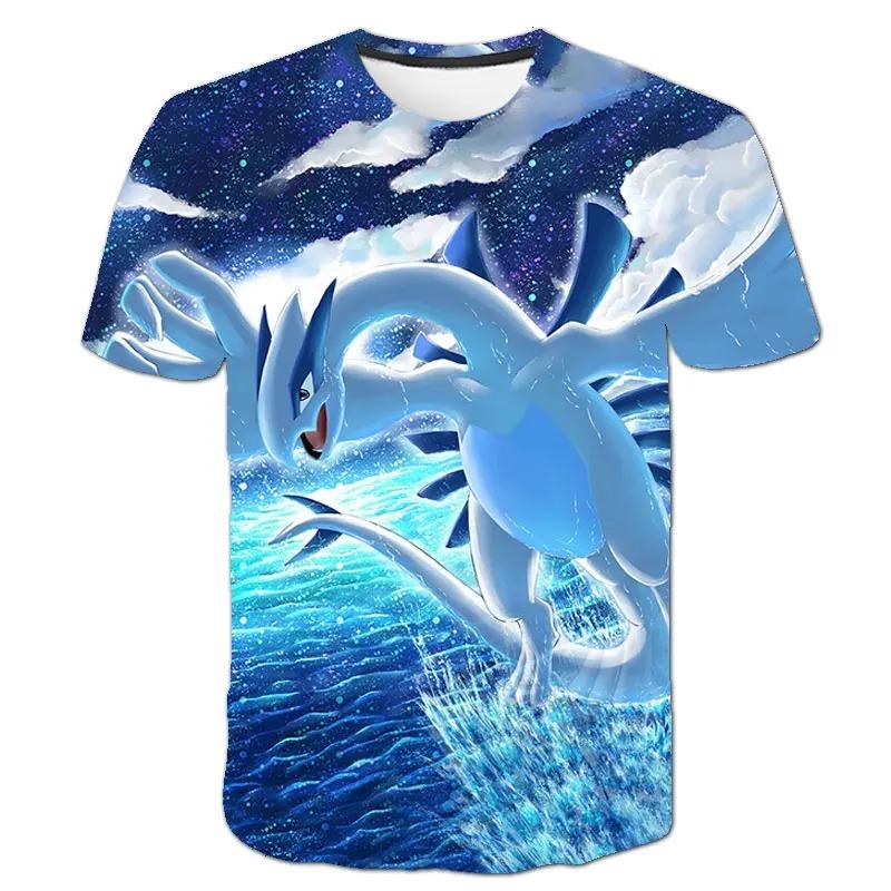Kids 3D T-shirt Pocket Monster Cartoon Short Sleeve Tops Summer Casual Wear