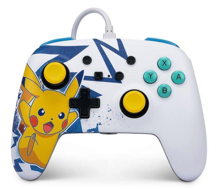 Controller cablato - PowerA - Nintendo Switch - Pikachu High Voltage - Bianco - Giallo giallo