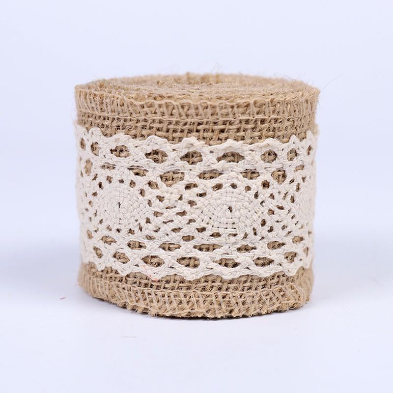 Burlap Lace Ribbon - 6CM Wide, 2M Long | Handmade Christmas Craft & Wedding Decoration