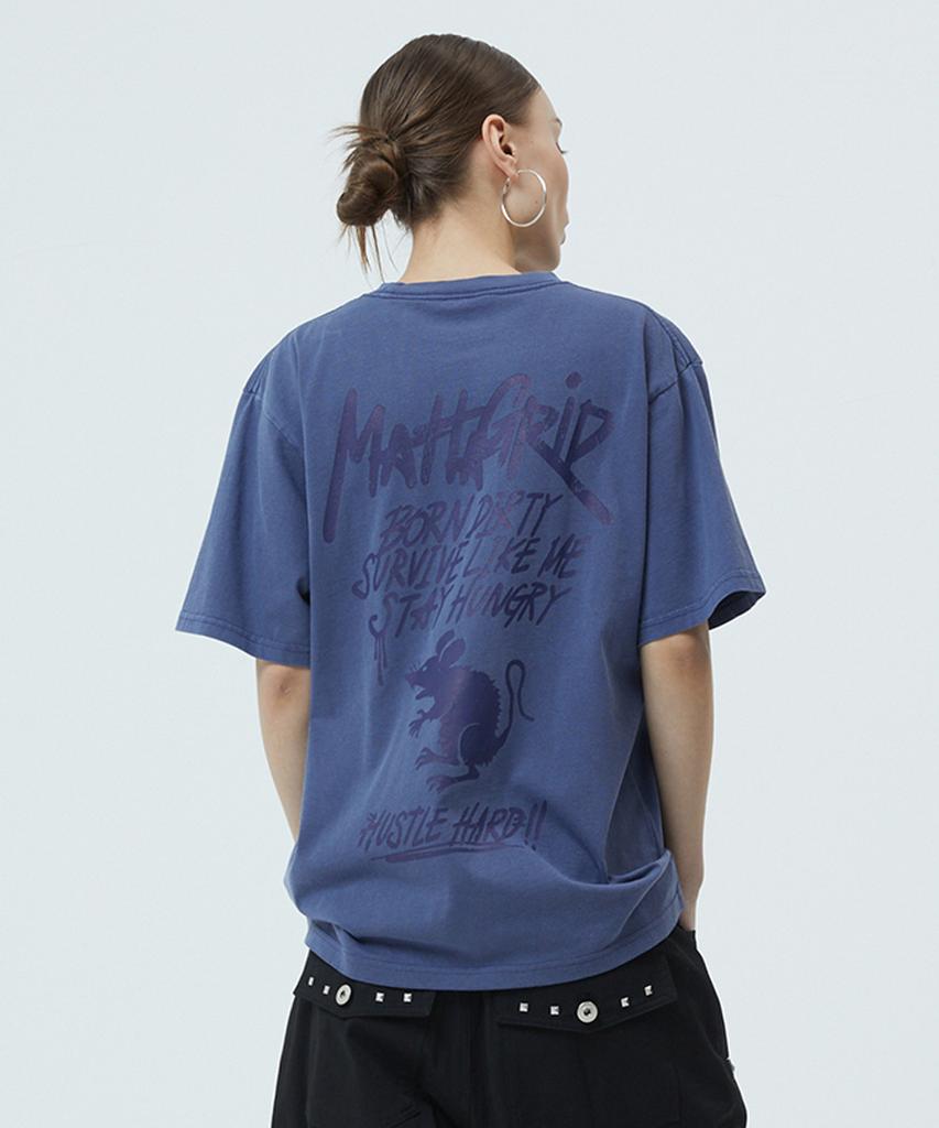 MAHAGRID Pigment Rat Graffiti Logo Tee Blue(Mg2Gmmt510A)