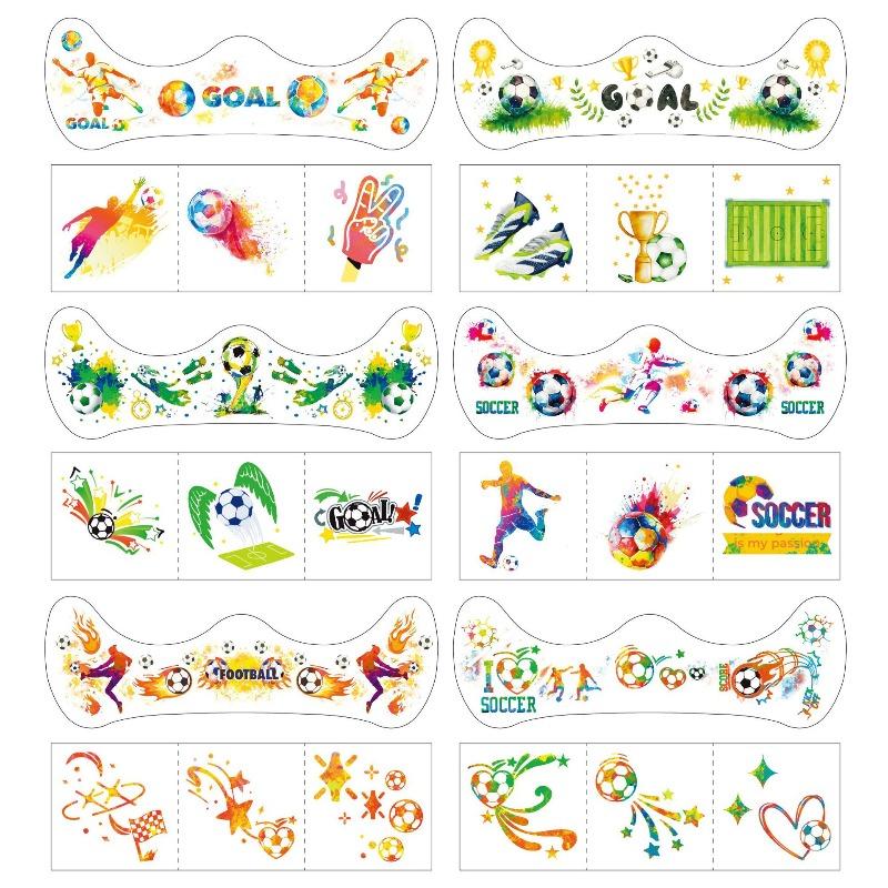 World Cup Football Face Stickers, Children s Football Tattoo Stickers, Football Party Fan Temporary Face Stickers A 12PCS