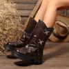 Women's Oversized Thick Sole Midsole Leather Boots with Rivets Bow Ties Knight Style Casual Comfortable Footwear