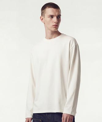 Deoseutoli [8-Count] Simple Heavy Long Sleeve Tee (Off White)