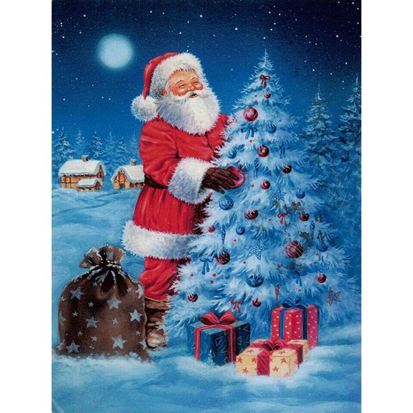 DIY Diamantový obraz Santa Claus Diamantové vyšívání Vánoce Zimní Krajina Křížkové vyšívání drahokamu Souprava mozaiky Vánoční dárek