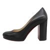 Excellent Christian Louboutin pumps Chunky heel black leather Women 36 Used