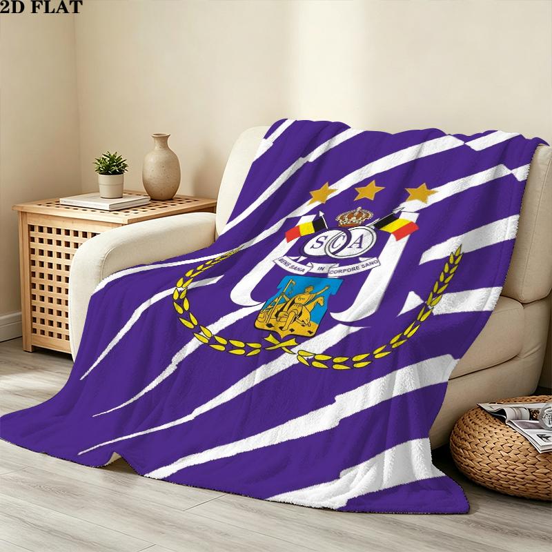 Rsc Anderlecht Print Flannel Blanket, High Quality Comfortable for All Seasons, Home Decor, Warmth and Comfort, Perfect for Christmas Gifts