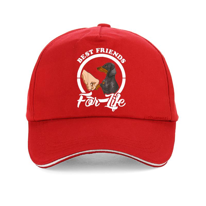 Lustige Bester Freund Dackel Hund Cartoon Baseballkappe Mode Sommer cool Unisex Trucker Snapback Hüte Knochen