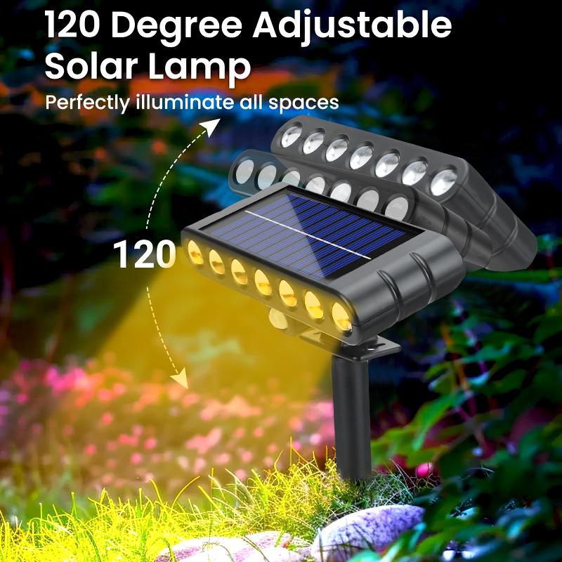 1/2/4PCs Solar outdoor Adjustable spotlights 120° lawn light 7 LED ground lamp for garden swimming pool trees courtyards Pathway