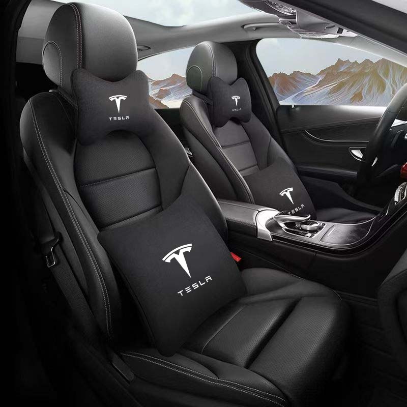 AAAIT1 For Tesla Model 3 S X Y Cybertruck SpaceX Car Seat Neck Pillow Soft Memory Neck Pillow High-Quality Headrest Lumbar Support