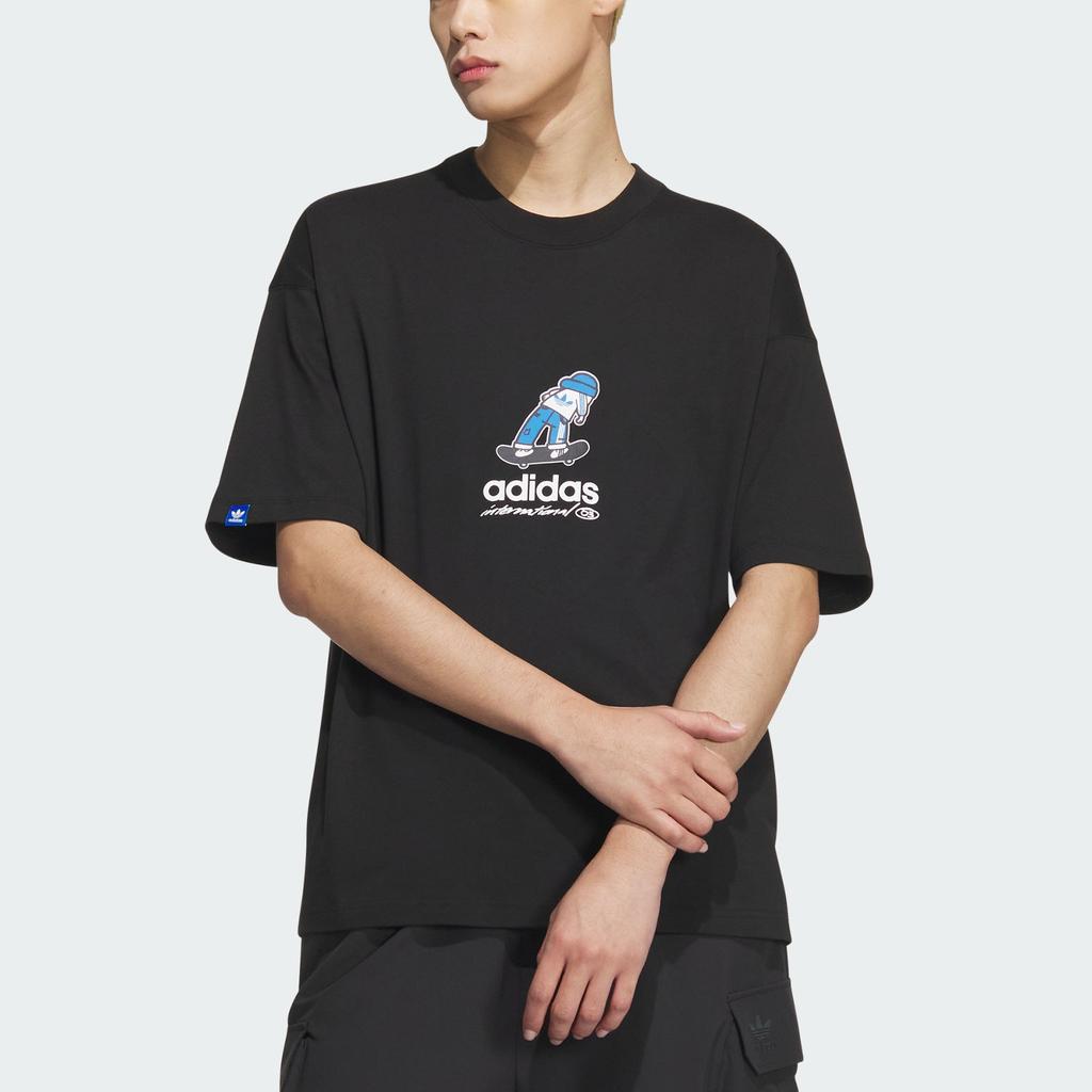 adidas Originals City Skate Short Sleeve T-Shirt Men Tops Black JC6827