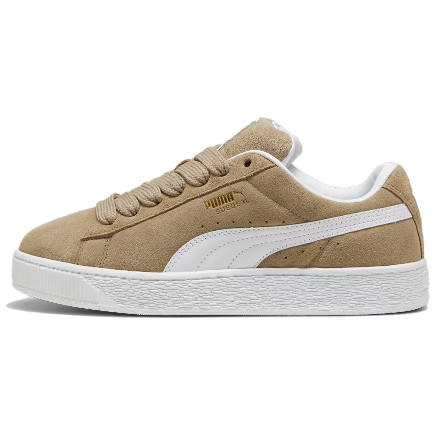 New PUMA Suede XL Low Top Skateboard Shoes Unisex Khaki White 395205-23