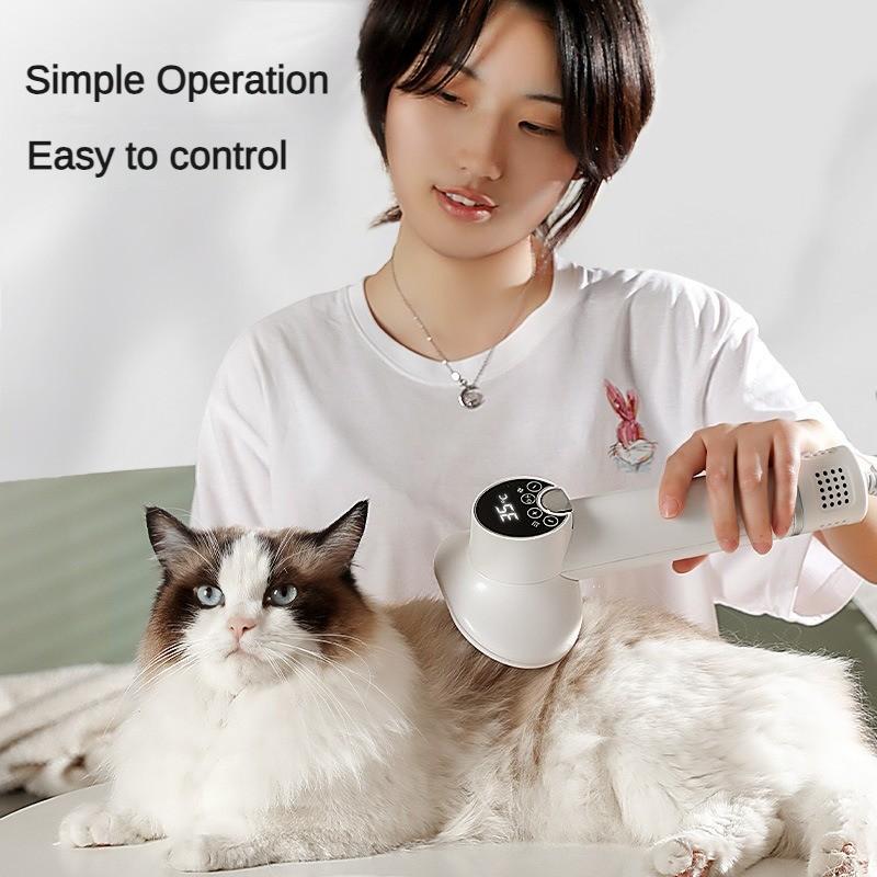 Tragbarer Haarkamm mit Heißluft für Haustiere, Intelligenter Haustier-Haartrockner, Haushaltspusten und Kämmen, Integrierte Maschine