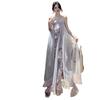 Spice girl purple tube top dress skirt women's summer lotus leaf edge chiffon beach seaside vacation mesh suspender skirt