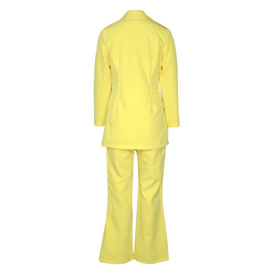 Frauen Anzug Set Plus Größe Sexy Langarm Zweiteilige Revers Knöpfe Büro Dame Blazer Hosen