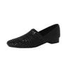 Fashion Women's new spring and summer genuine leather cowhide hollow woven fabric hollow breathable low heel Oxford single shoe