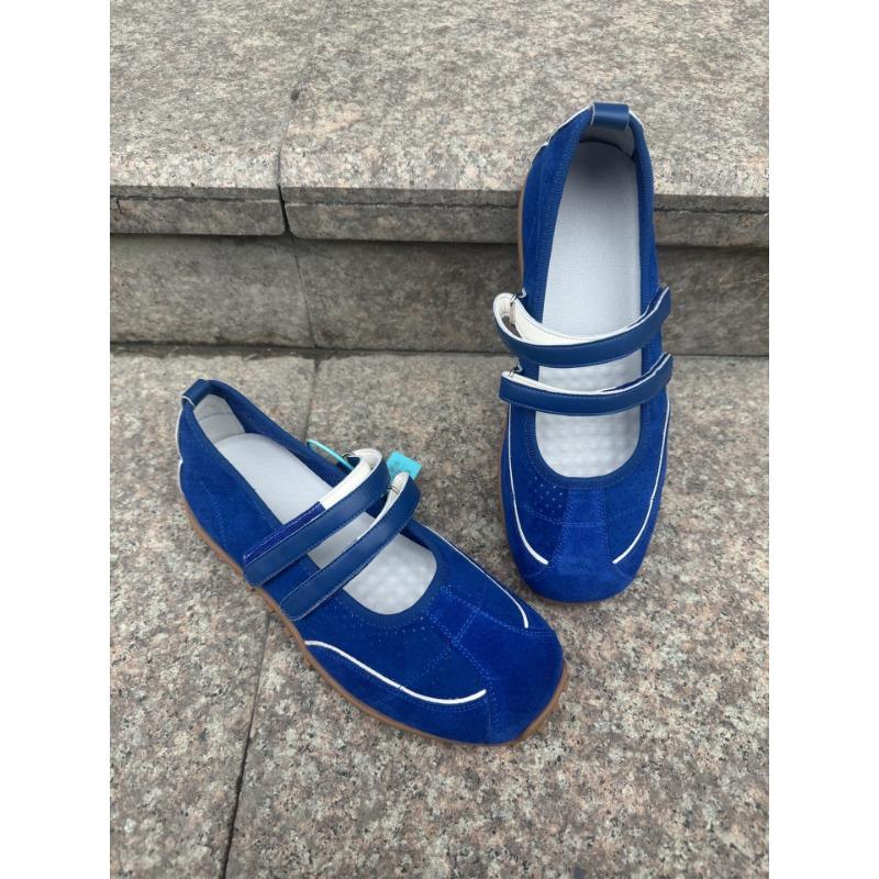 Leather red mesh light mouth double belt ballet shoes women's retro inner height increase versatile fashion Mary Jane shoes children