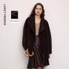Langzi Wool Stand-Collar Faux Fur Short Jacket