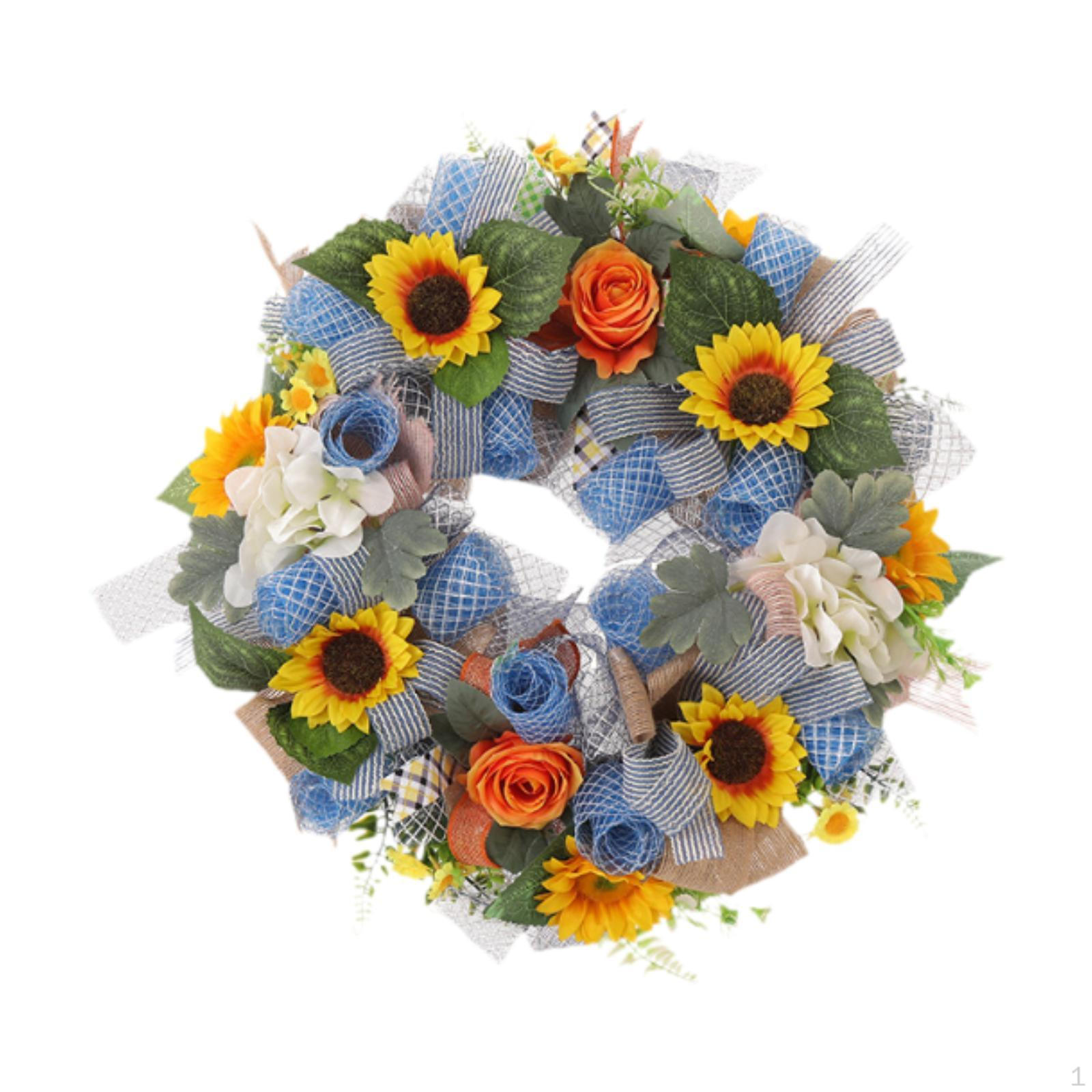 

Sunflower Wreath, Table Centerpiece Garland, Front Door Wreath Hanging Ornament for Wedding Garden