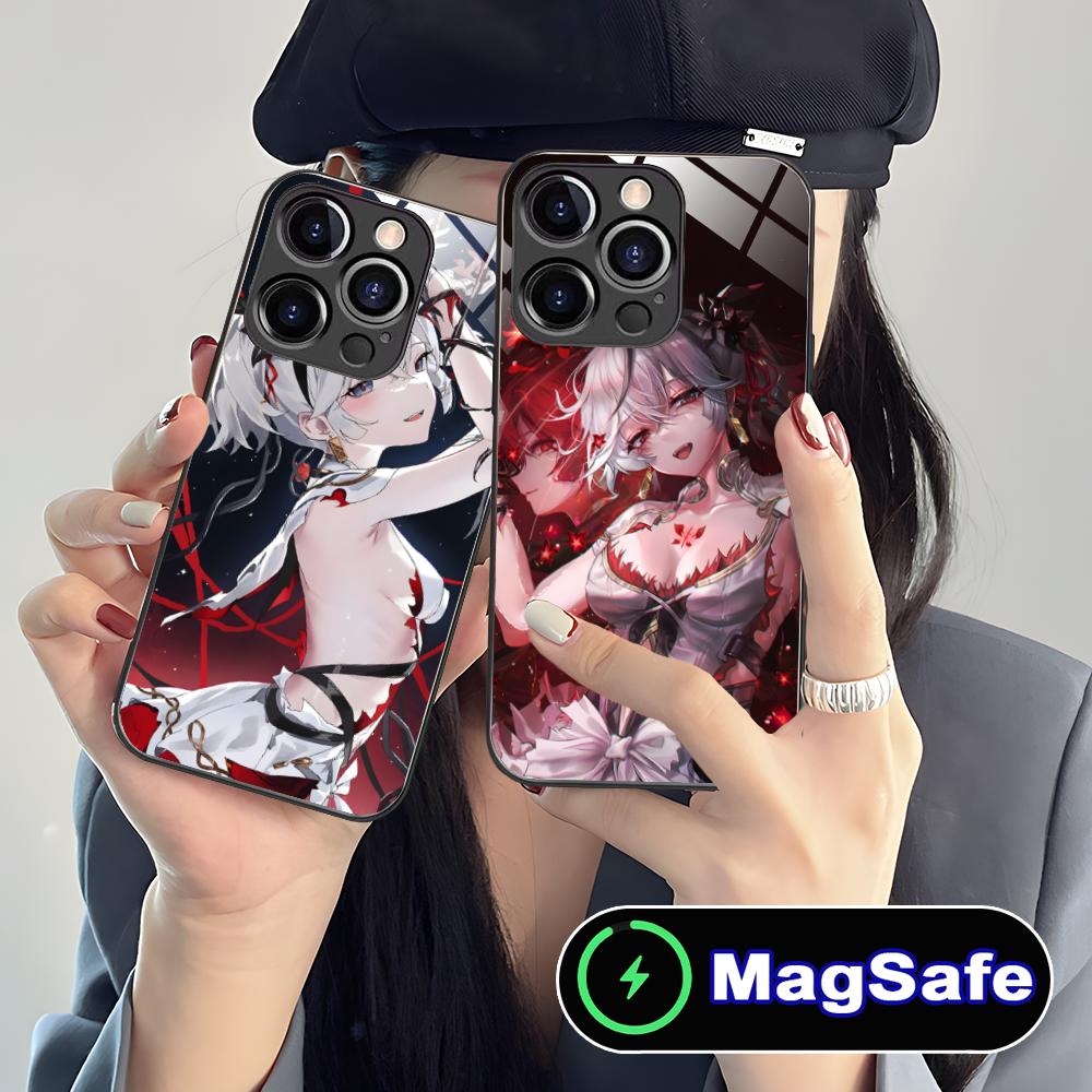 Wuthering Waves Camellya Phone Case for iPhone 17 16 15 14 13 12 11 Air Pro Max Plus Mini MagSafe Glass Colorful Cover Cover