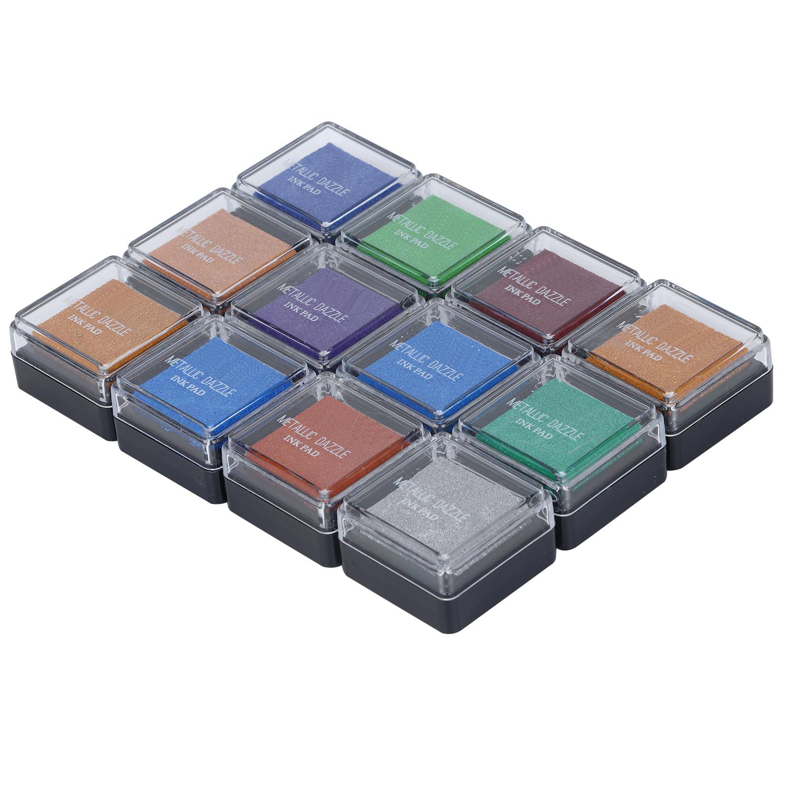 

12 шт., штемпельная подушечка с чернилами для рукоделия, одиночный металлический 10 цветов, детский подушечка для печати на пальцах для граффити «сделай сам»