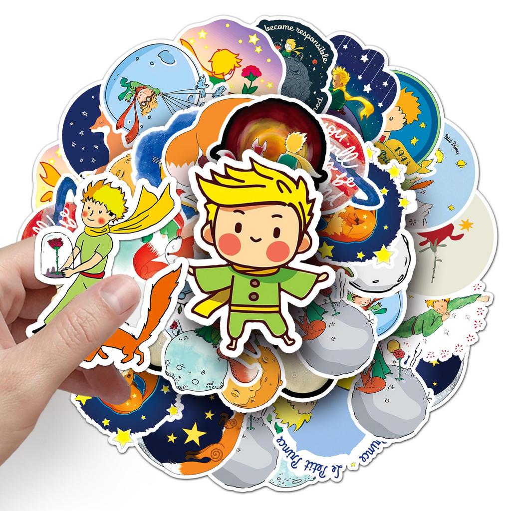 50 Sheets of Waterproof Little Prince Animation Stickers for Journals, Phone Cases, Notebooks, & Suitcases