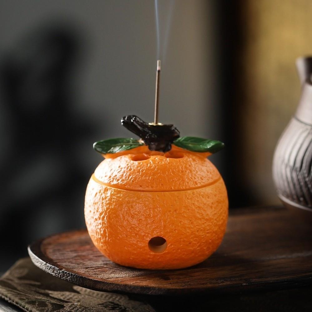 3D Orange Shape Incense Burner Creative Design Desktop Ornament New Ash Catcher Home Decor