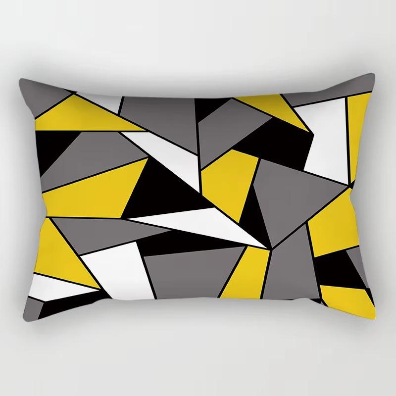 30*50cm Yellow Red Geometric Nordic Pattern Printing Simple Decoration Living Room Home Polyester Rectangular Pillowcase