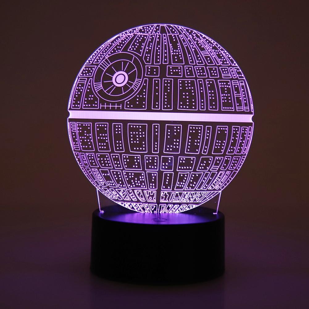 Night Light ABS Base Holder Planet Pattern Lamp Touch Switch (Black Without Remote Control)