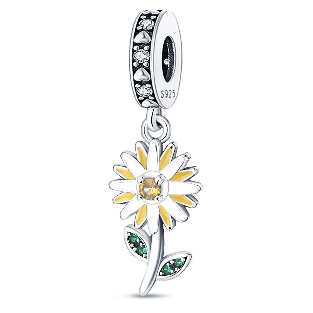 S925 Sterling Silver Sunflower Butterfly Plants Insects Series Charms Beads Fit Original  Bracelets SS925 DIY Jewelry Gifts