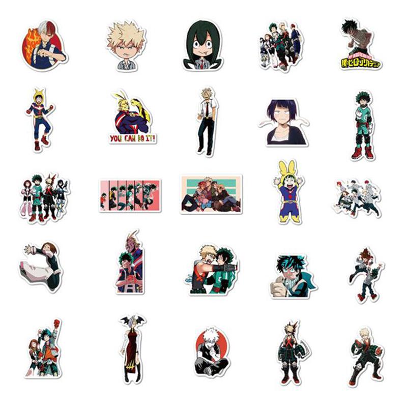 50 Unidades My Hero Academia Japão Anime Adesivos Para DIY Skate Guitarra Laptop