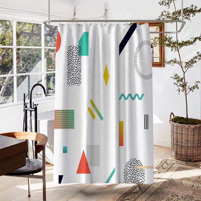 Badezimmer verdickter wasserdichter Vorhang, schimmelfester Duschvorhang, Duschtrennwand-Vorhang, Duschvorhang, Badezimmer-Vorhang, kostenlose Perforation