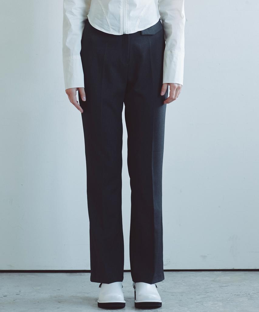 ETRE AU SOMMET Pocket Bootcut Slacks (Dark Gray)