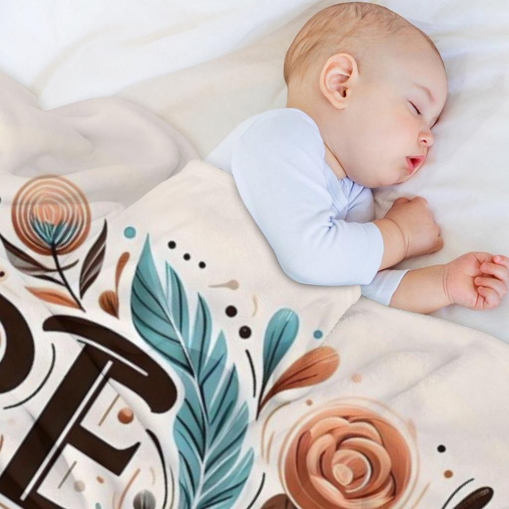 Sei still und erkenne, Typografie Tagesdecke lustiges Geschenk Flanell für Babys Karomuster auf dem Sofa Decken