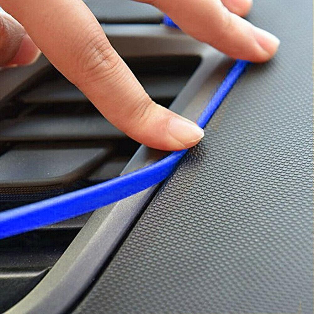 1x Car Interior Decor Blue Point Gap Door Panel Molding Line Accessories-5M