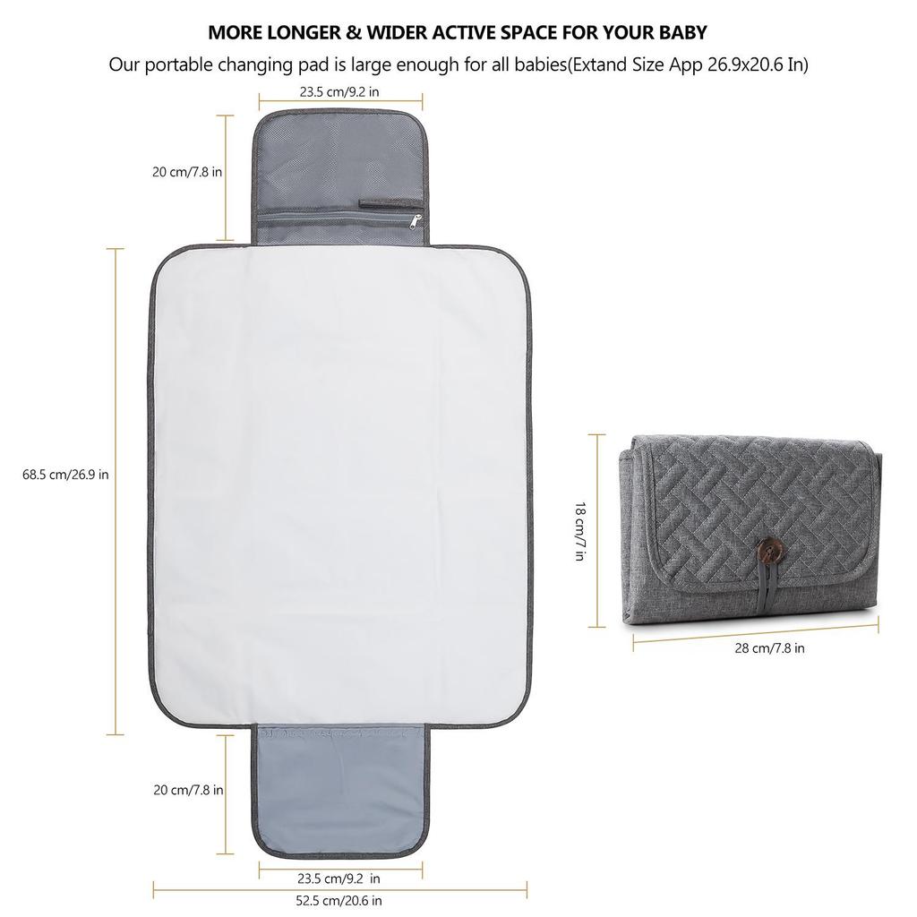 2023 Waterproof Baby Changing Pad - Easy Wipe, Embroidered Cushion for Mother and Baby