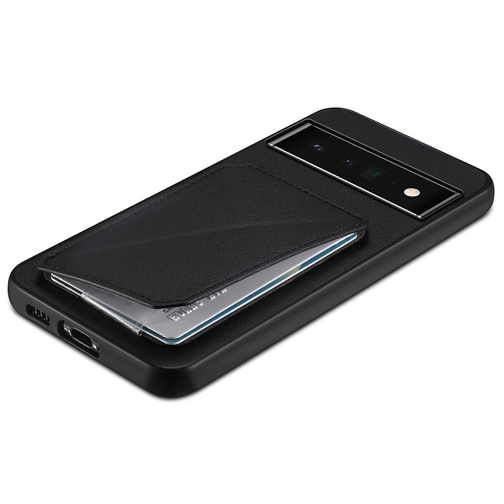 Für Google Pixel 6 Pro 5G Hülle Kartenhalter Ständerfunktion PU Leder Rückseite