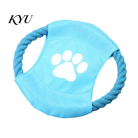 Durable Pet Chew Toy Fabric Dog Flying Disc, Cotton Rope Interactive Tug of War Daily Exercise Fetch for Small Medium And Large Breeds, Outdoor