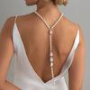 Ingemark Sexy Baroque Imitation Pearl Back Chain Clavicle Choker Women Retro Tassel Necklace Wedding Jewelry Bikini Chest Chain