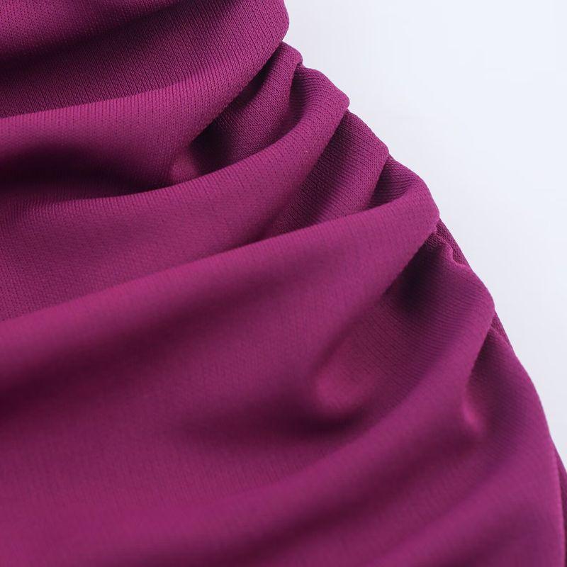 Kaslead New Women Clothes Western Style Slim Fit Pleat Hanging Collar Length Dress 5584304