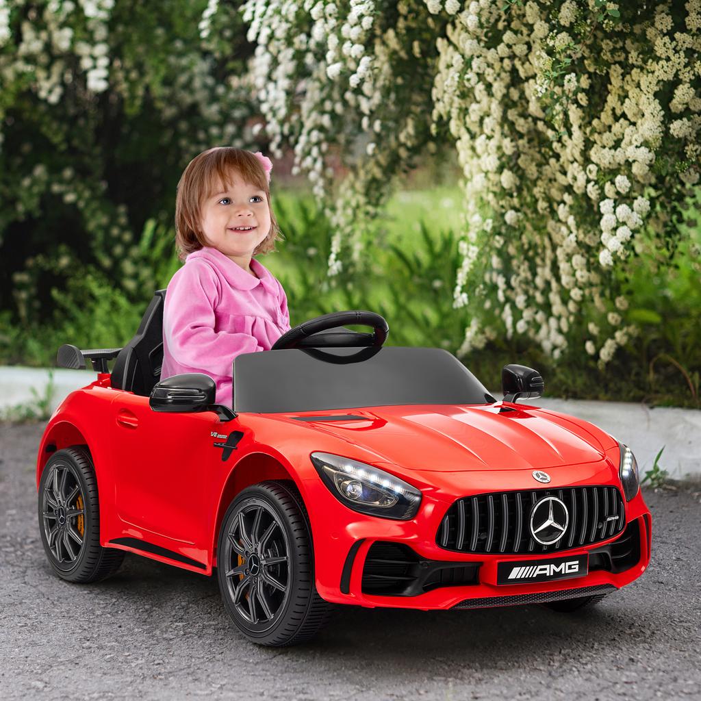 Elektrisches Kinderauto, Mercedes, 3-5 km/h, Fernbedienung, Licht & Musik, Rot