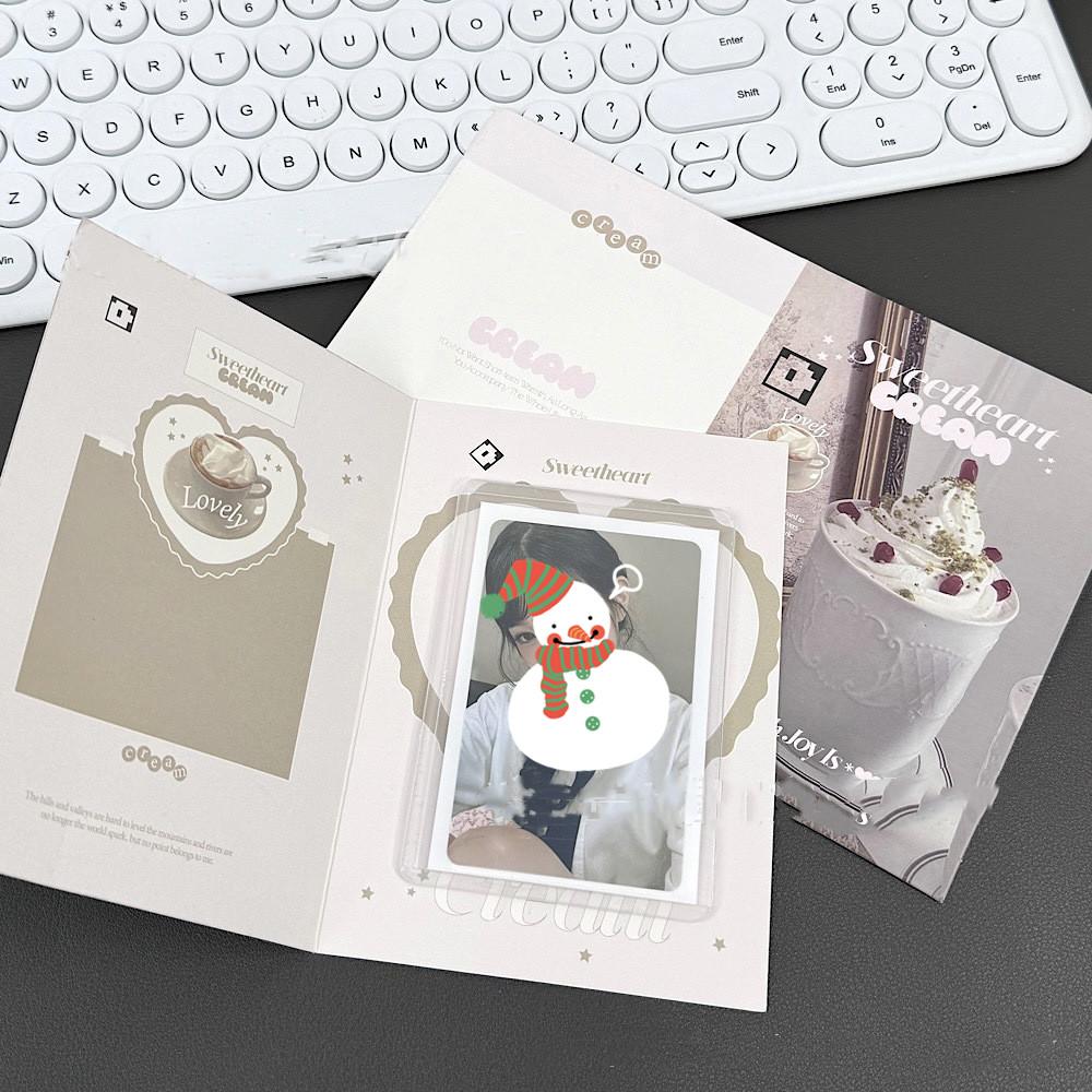 10Pcs Cute Korean Kpop Photocard Holder 3-inch Photocard Back Card Foldable Card Holder Decor Paper Board DIY Packing Material