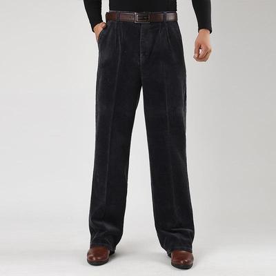 Men's Thick Corduroy Casual Pants Men's Corduroy High Waist Loose Thick Trousers