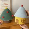 Cute Little House Woven Storage Bin With Cover For Home Bedroom And Kids Room