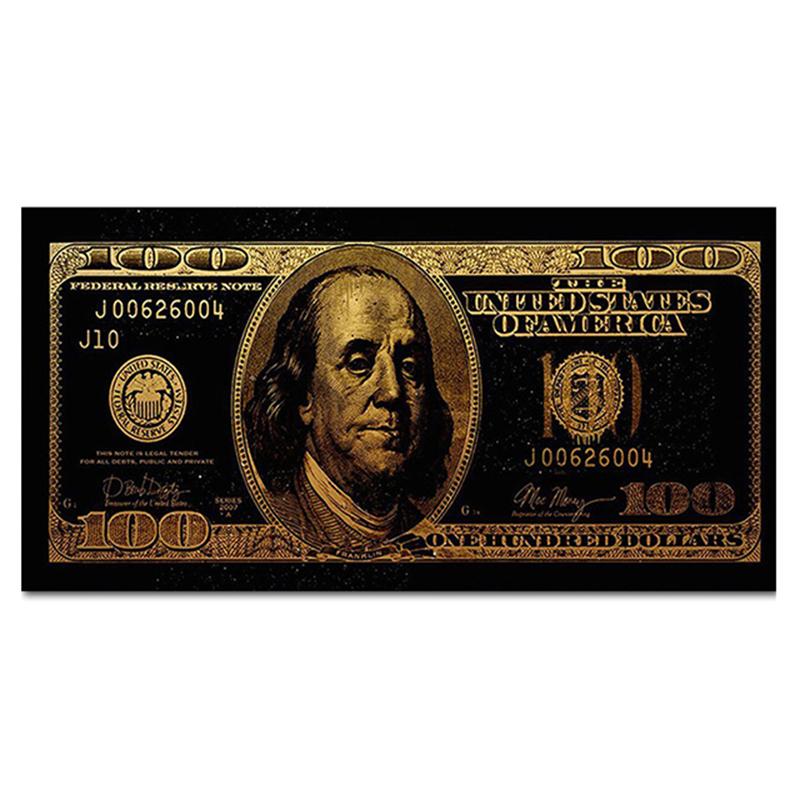 Creative Burning 100 Dollars Posters and Prints Modern Inspirational Bill Canvas Painting Wall Art for Living Room Home Decor