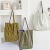 Retro Plaid Double-Sided Women's Shoulder Bags Large Capacity Ladies Nyl Tote Shopping Bag Casual Versatile Girls Handbags