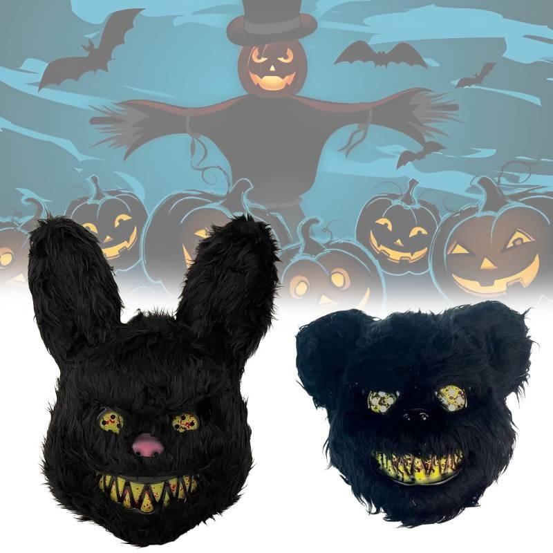 Eared Long Rabbit Bear Plush Mask Horror Headgear Prop Accessories Halloween
