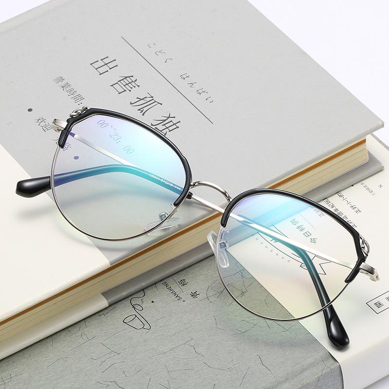 2019 Personalized Elliptical Flat Mirror, Personalized Trendy Eyebrow Tr90 Frame Glasses, Light Luxury Glasses Frame